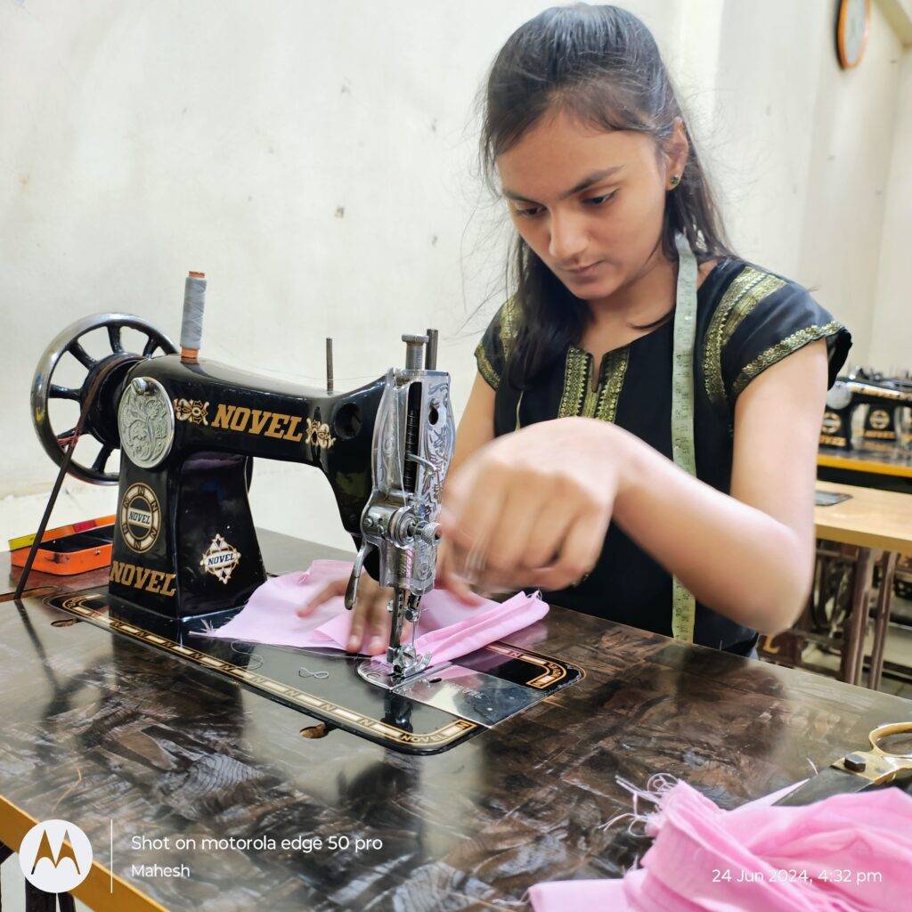 Tailoring Students Practice at Tejaswini Fashion Design Institute