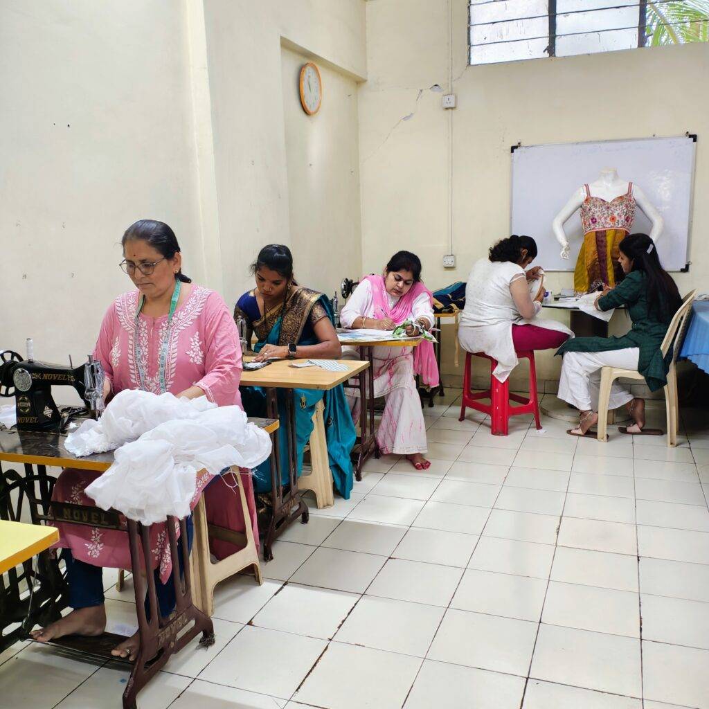Tailoring Students Practice at Tejaswini Fashion Design Institute